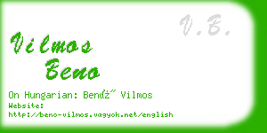 vilmos beno business card